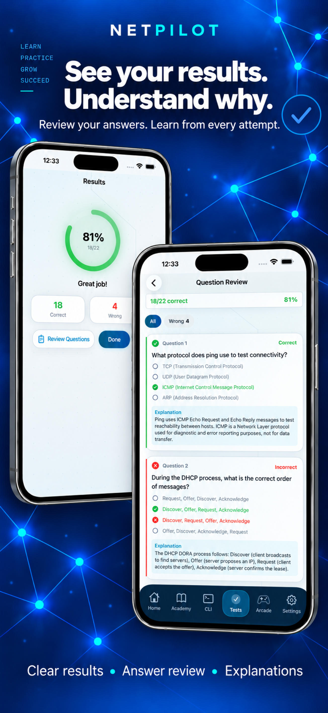 NetPilot tests and results on iPhone