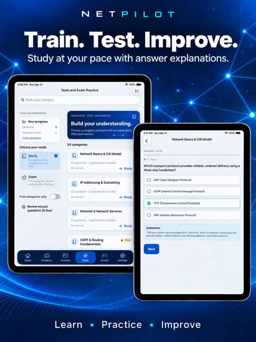 Tests and answer explanations on iPad
