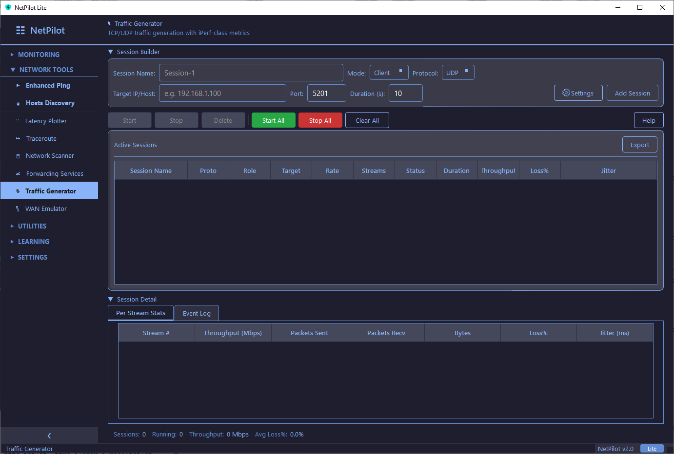 Traffic Generator view 2