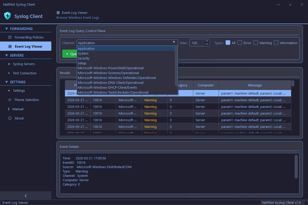 Event Log Viewer view 2
