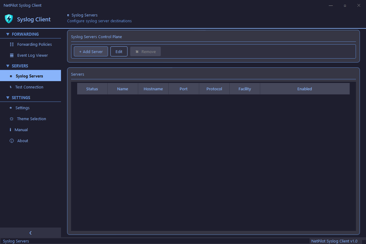 Syslog Server Management