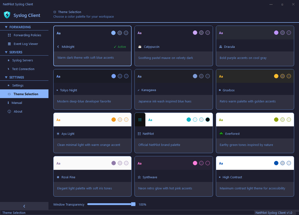 Settings & Themes view 2