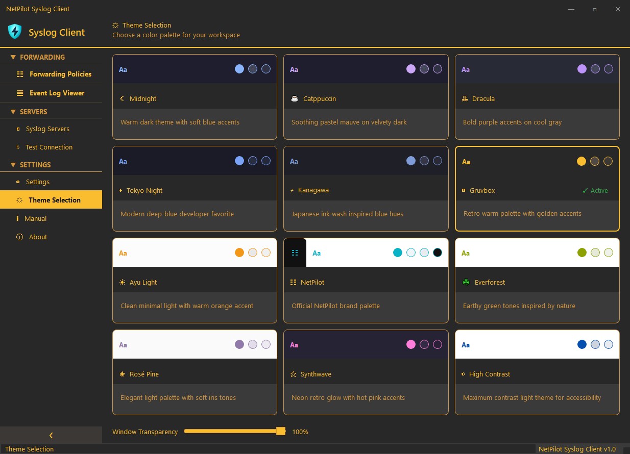 Settings & Themes view 4